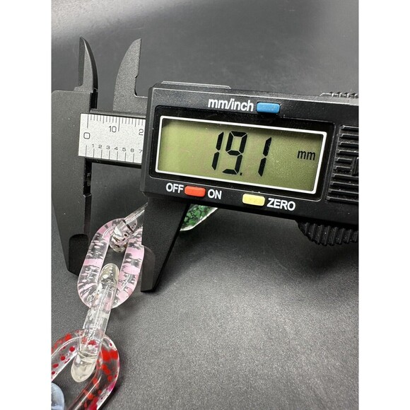 Clear Translucent Cable Link  Multicolor Acrylic Chain Link Necklace 18” - Picture 7 of 10